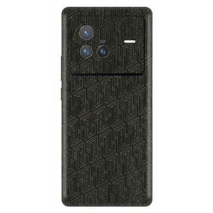VIVO Z/V/X/T/U/S Series Phone Skins (All Models) - Black Abstract Pattern - 3D Embossed Finish (L-117) Vivo X80 (5G)