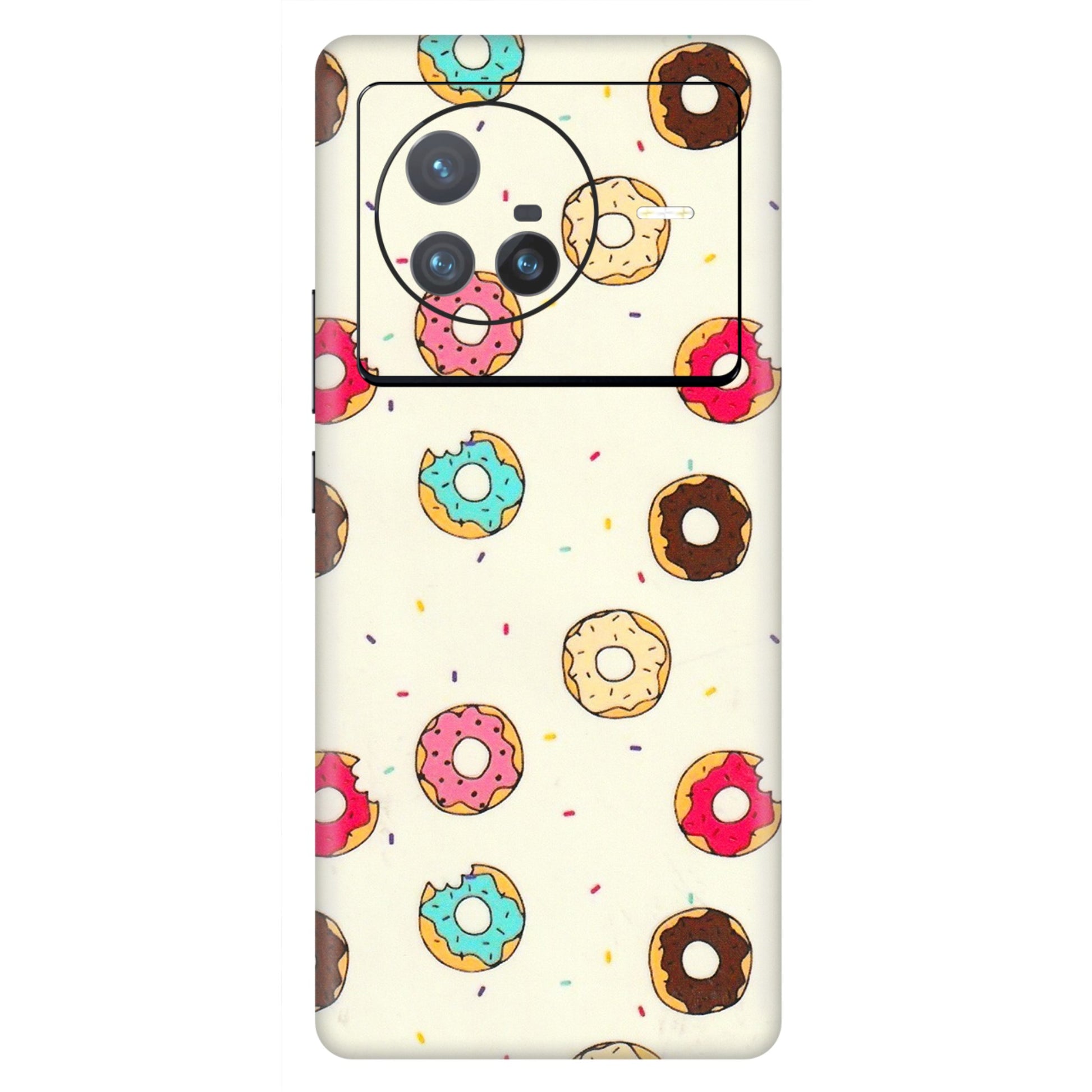 VIVO Z/V/X/T/U/S Series Phone Skins (All Models) - Mini Donuts Doodle Art - 3D Embossed Finish (L-122) Vivo X80 (5G)