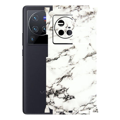 VIVO Z/V/X/T/U/S Series Phone Skins (All Models) - Black and White Marble Texture - 3D Embossed Finish (L-124) Vivo X80 (5G)