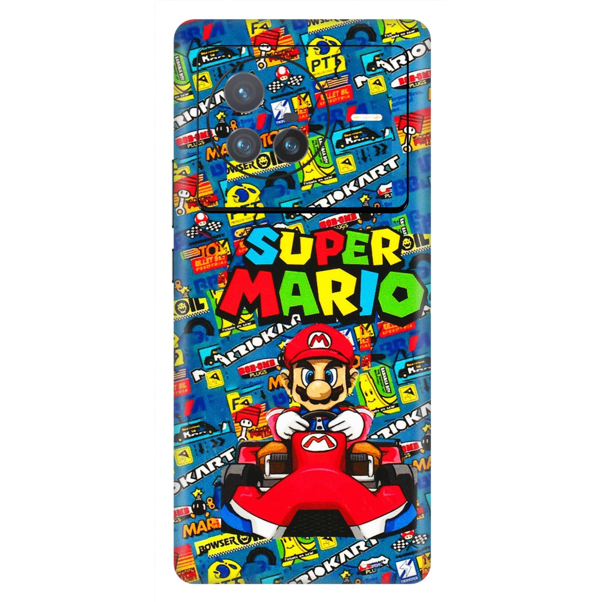 VIVO Z/V/X/T/U/S Series Phone Skins (All Models) - Super Mario Kart - 3D Embossed Finish (L-140) Vivo X80 (5G)