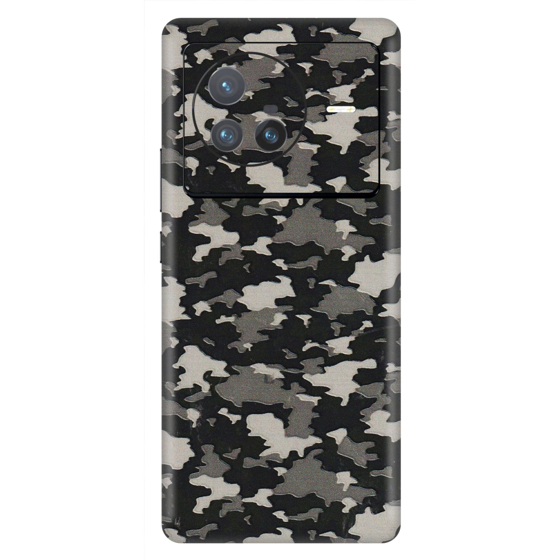 VIVO Z/V/X/T/U/S Series Phone Skins (All Models) - Black/Grey Camoflaunge - 3D Embossed Finish (L-142) Vivo X80 (5G)