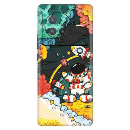 VIVO Z/V/X/T/U/S Series Phone Skins (All Models) - Astronauts & Spaceship - 3D Embossed Finish (L-145) Vivo X80 (5G)
