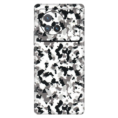 VIVO Z/V/X/T/U/S Series Phone Skins (All Models) - White Black Camouflage - 3D Embossed Finish (L-18) Vivo X80 (5G)
