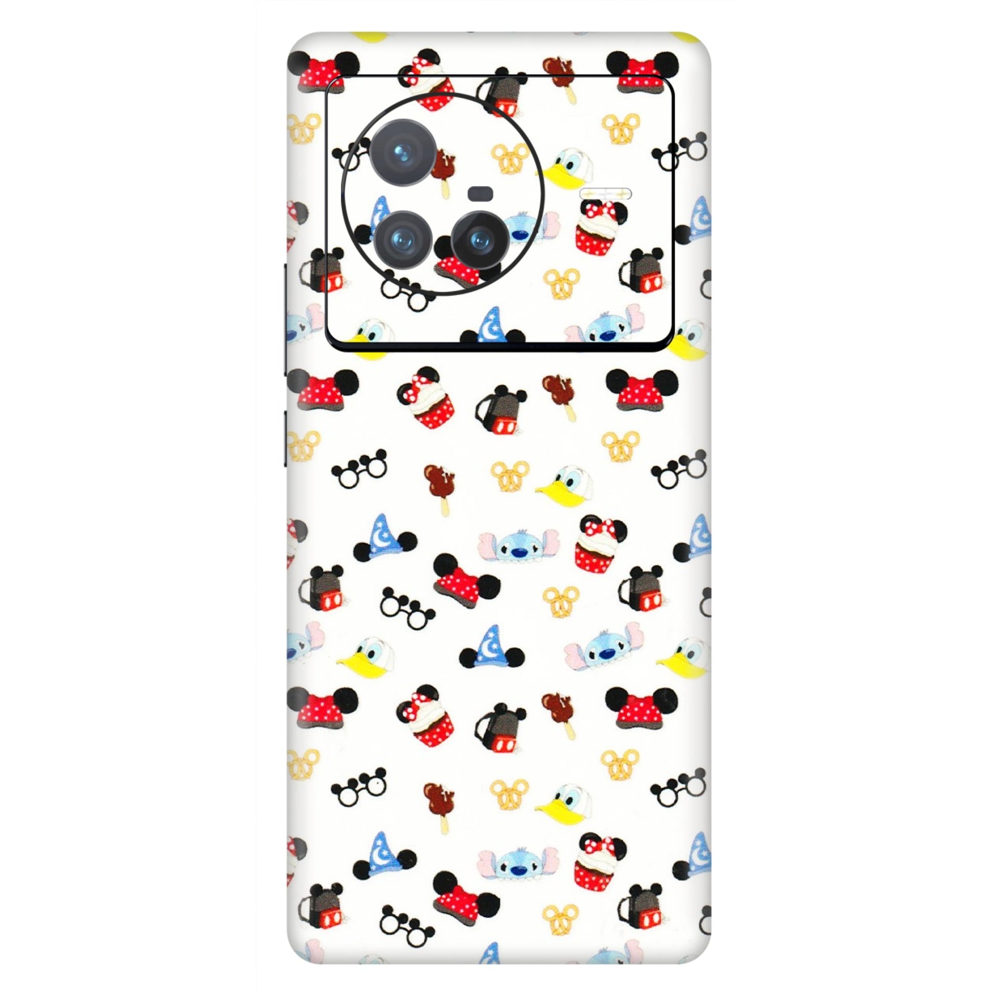 VIVO Z/V/X/T/U/S Series Phone Skins (All Models) - Minnie Mouse & Donald Doodles s - 3D Embossed Finish (L-194) Vivo X80 (5G)