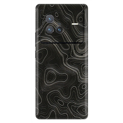 VIVO Z/V/X/T/U/S Series Phone Skins (All Models) - Black Swirl - 3D Embossed Finish (L-196) Vivo X80 (5G)