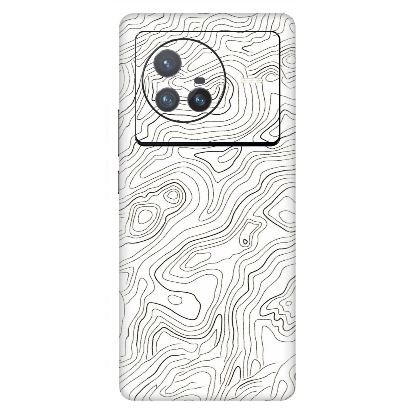 VIVO Z/V/X/T/U/S Series Phone Skins (All Models) - White Black Swirls - 3D Embossed Finish (L-219) Vivo X80 (5G)
