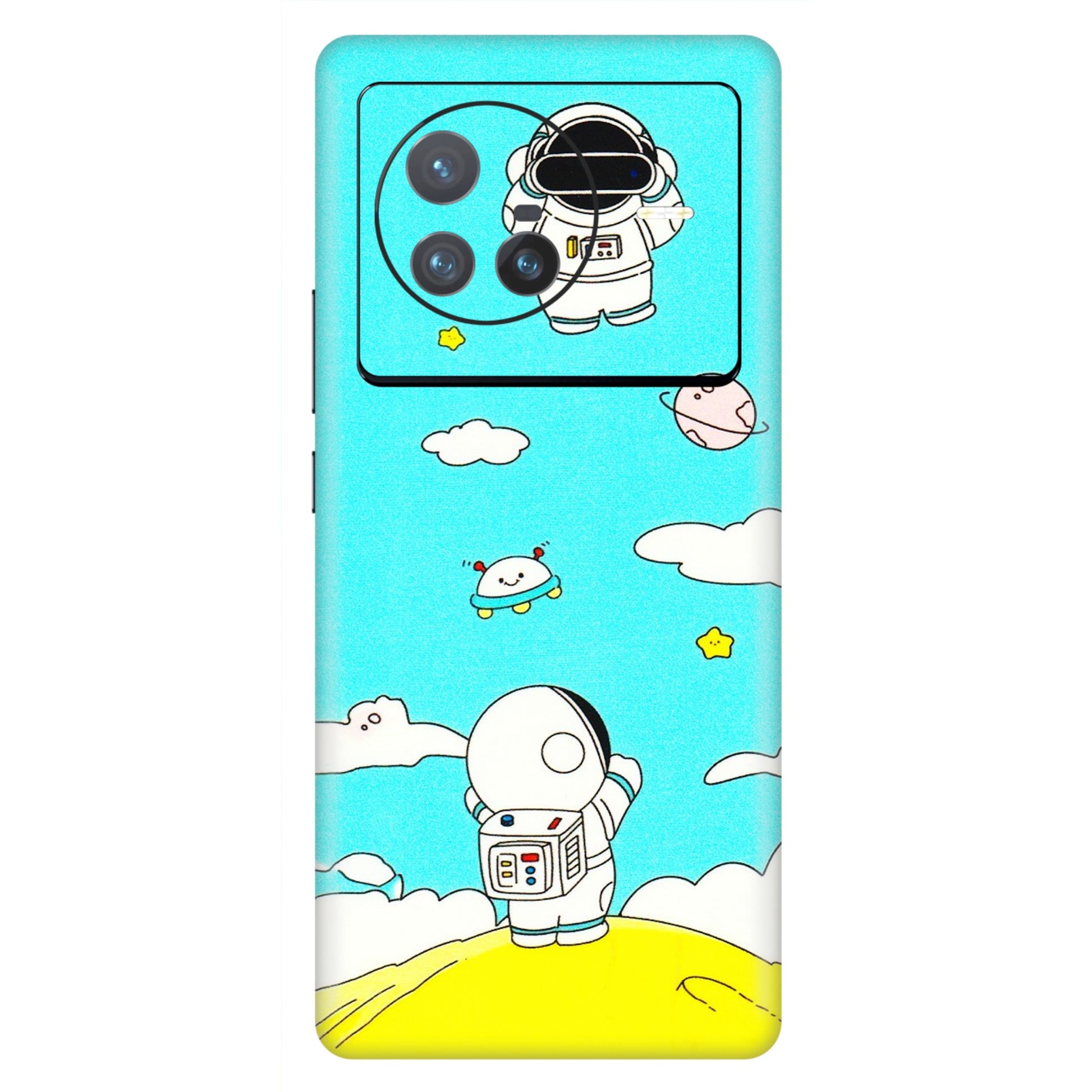 VIVO Z/V/X/T/U/S Series Phone Skins (All Models) - Blue Skies Astro Float - 3D Embossed Finish (L-230) Vivo X80 (5G)