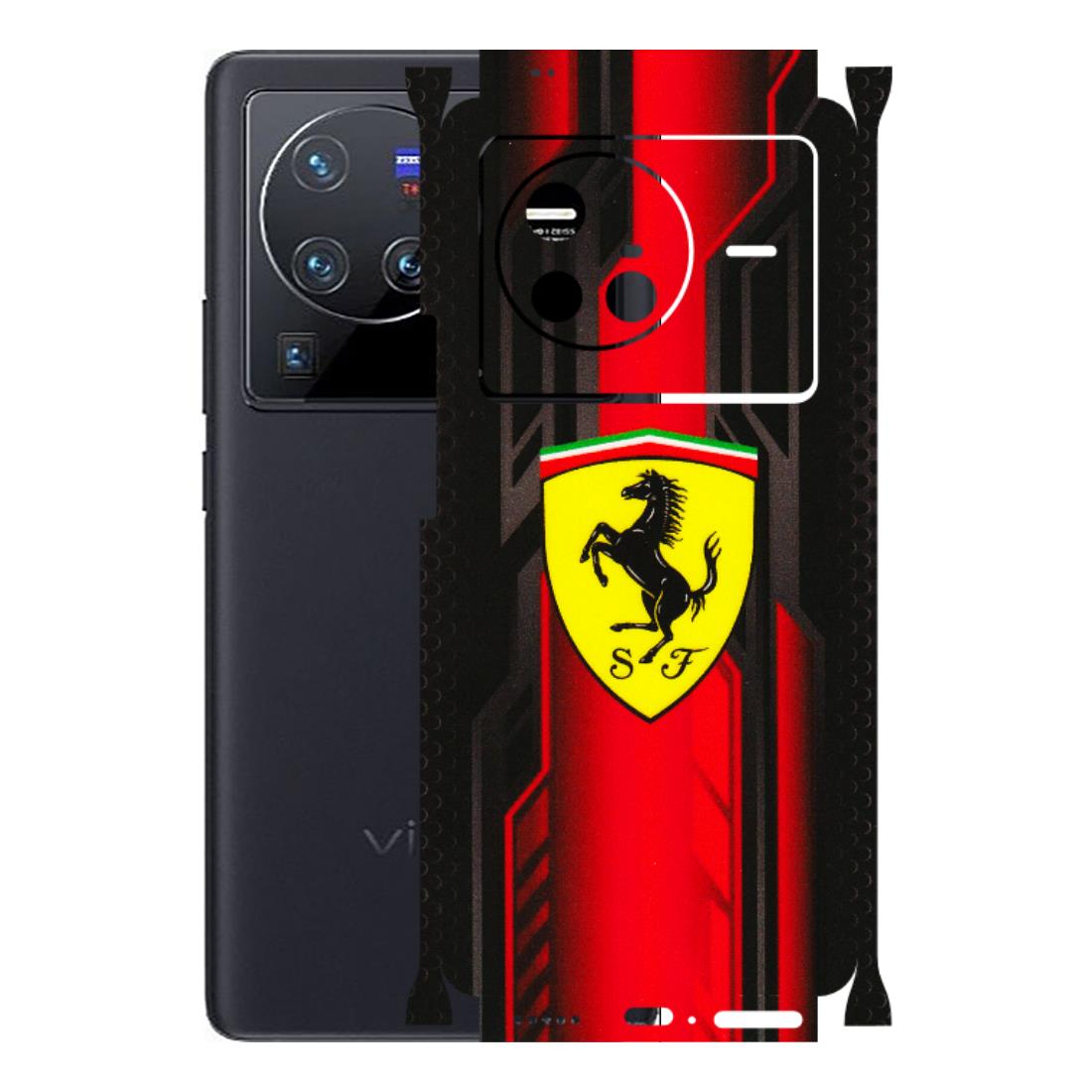 VIVO Z/V/X/T/U/S Series Phone Skins (All Models) - Black Ferrari Logo - 3D Embossed Finish (L-253) Vivo X80 (5G)