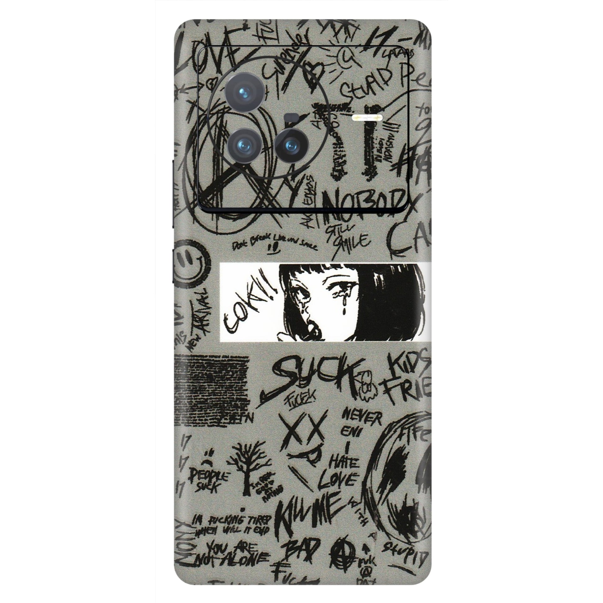 VIVO Z/V/X/T/U/S Series Phone Skins (All Models) - Never Have Love Anime - 3D Embossed Finish (L-260) Vivo X80 (5G)