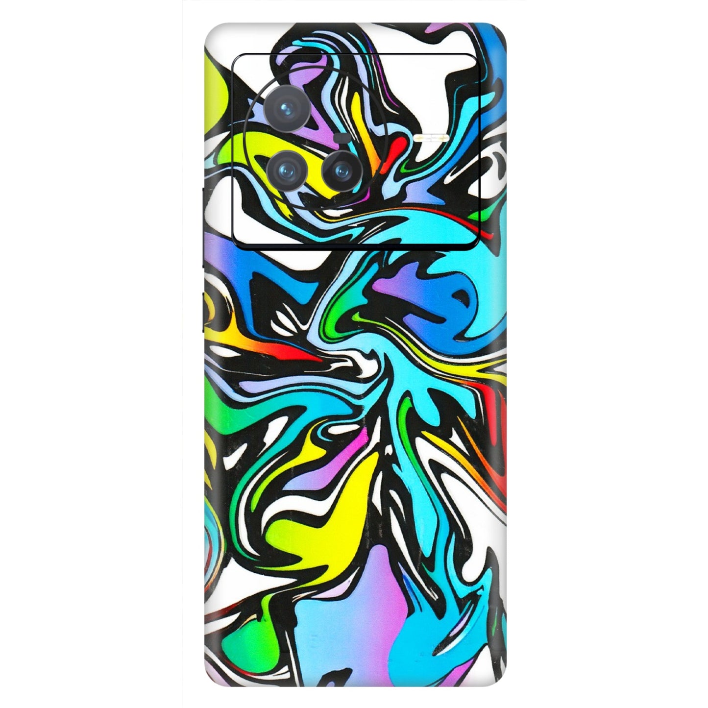 VIVO Z/V/X/T/U/S Series Phone Skins (All Models) - Abstract Colour Paints - 3D Embossed Finish (L-271) Vivo X80 (5G)