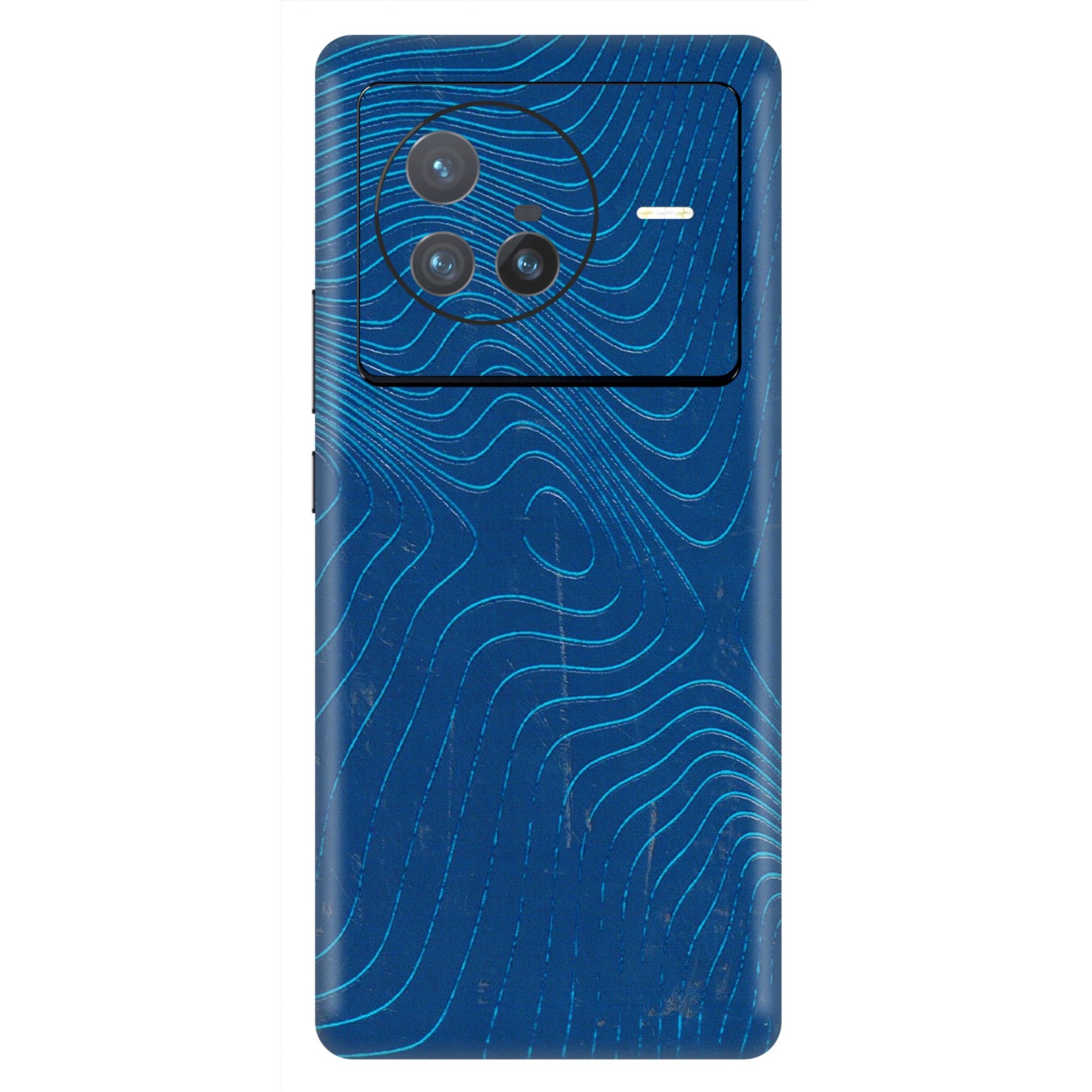 VIVO Z/V/X/T/U/S Series Phone Skins (All Models) - Abstract Blue Line Map - 3D Embossed Finish (L-272) Vivo X80 (5G)