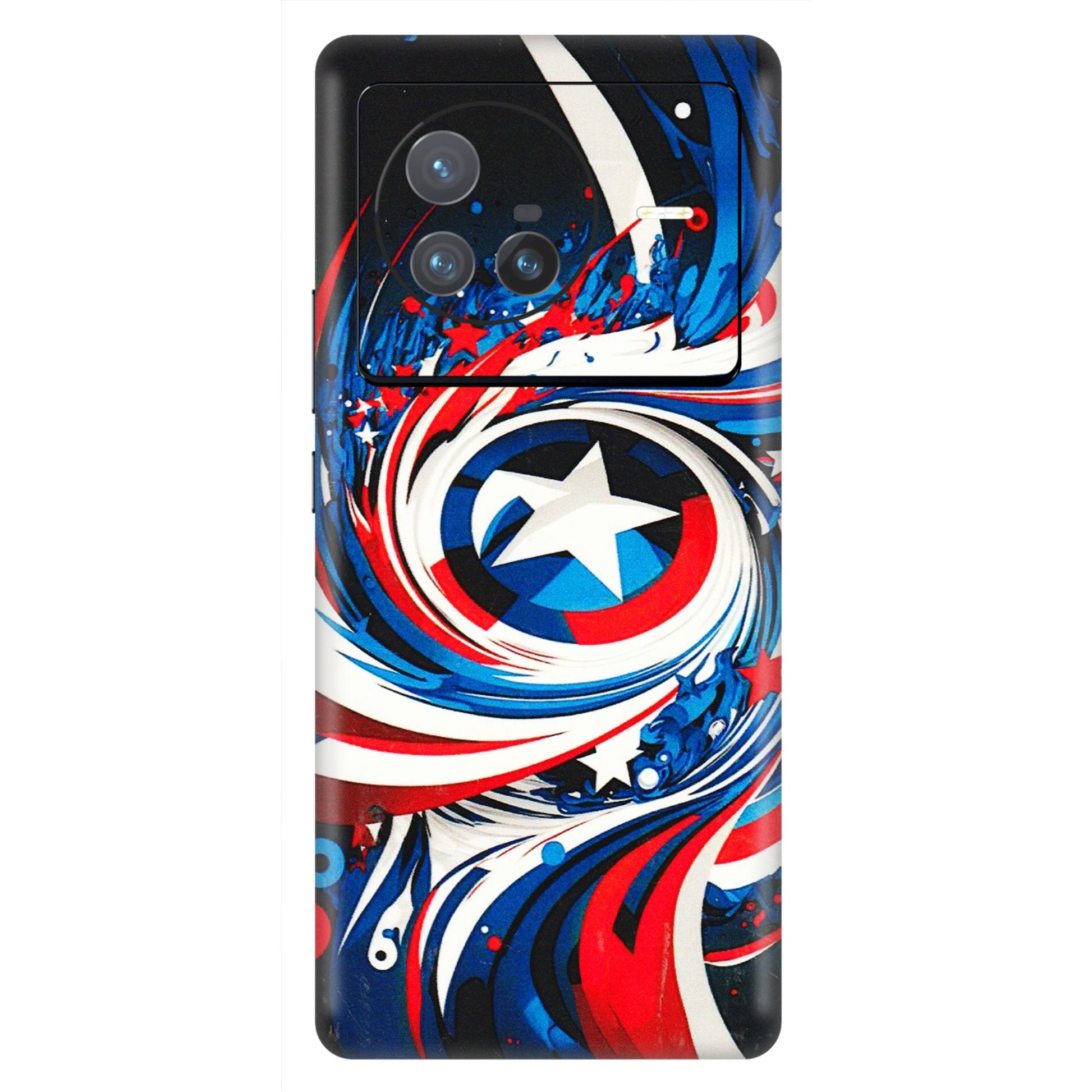 VIVO Z/V/X/T/U/S Series Phone Skins (All Models) - Captain America Logo - 3D Embossed Finish (L-307) Vivo X80 (5G)