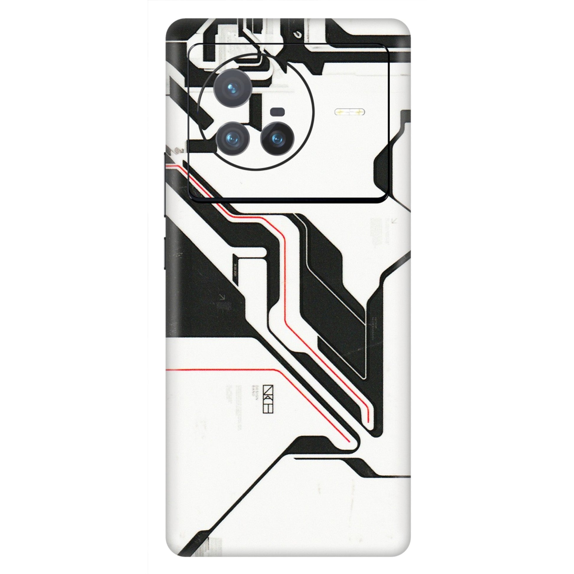 VIVO Z/V/X/T/U/S Series Phone Skins (All Models) - White Techy Logo - 3D Embossed Finish (L-312) Vivo X80 (5G)