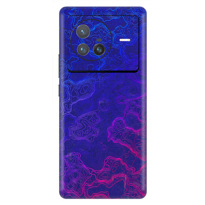 VIVO Z/V/X/T/U/S Series Phone Skins (All Models) - Purple Ripples Swirl - 3D Embossed Finish (L-314) Vivo X80 (5G)