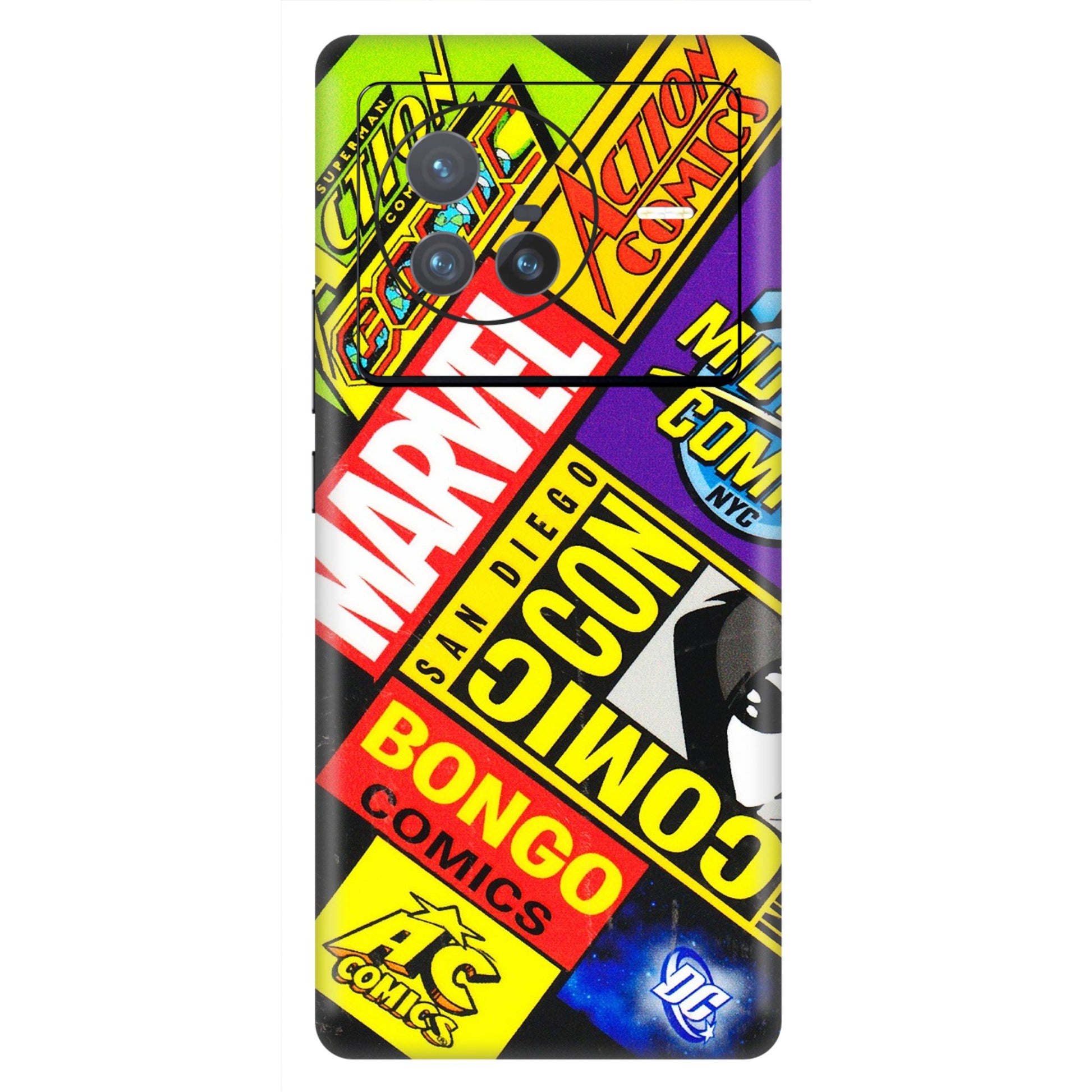 VIVO Z/V/X/T/U/S Series Phone Skins (All Models) - Bongo Comic Con - 3D Embossed Finish (L-325) Vivo X80 (5G)