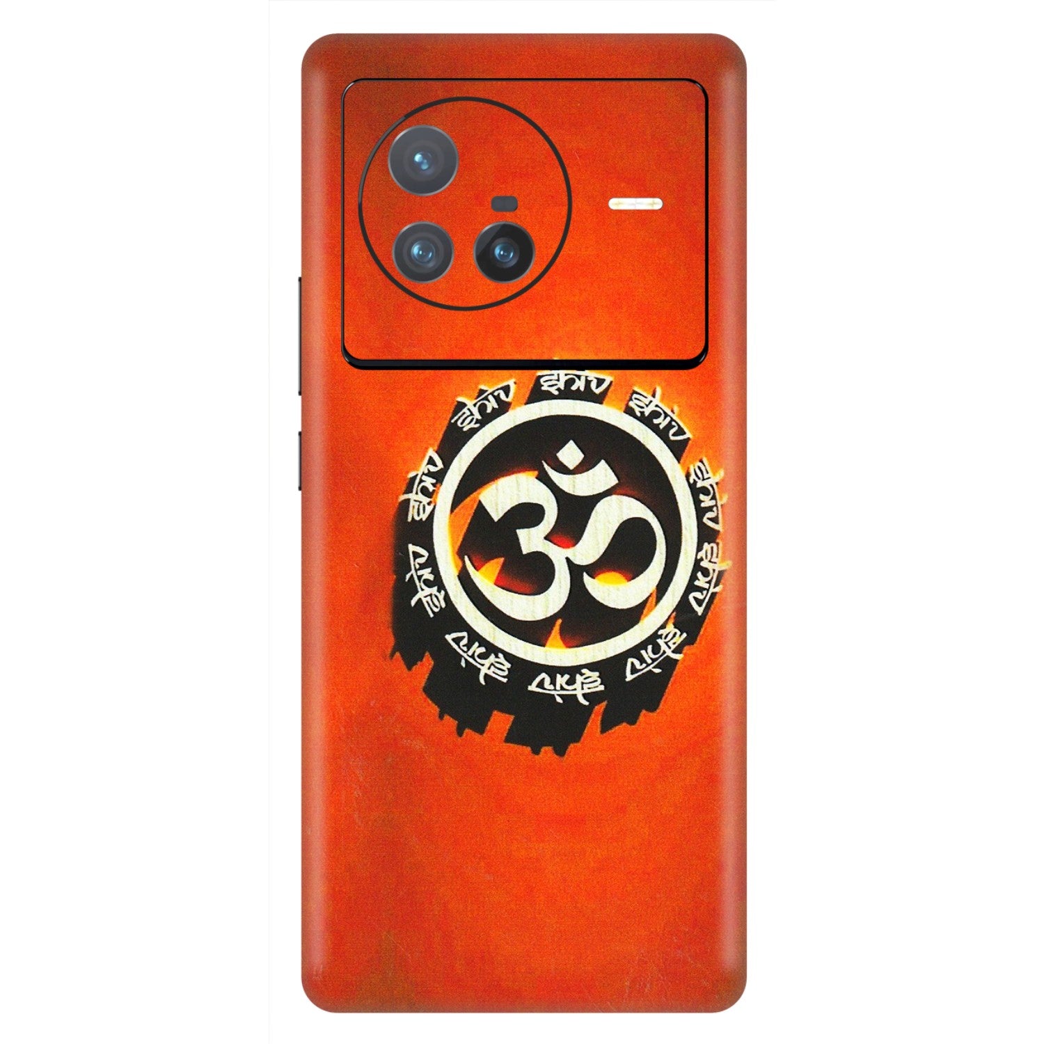 VIVO Z/V/X/T/U/S Series Phone Skins (All Models) - Aum Shiv Orange - 3D Embossed Finish (L-32) Vivo X80 (5G)
