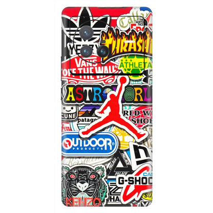 VIVO Z/V/X/T/U/S Series Phone Skins (All Models) - Multi Brands Sticker Graffiti - 3D Embossed Finish (L-37) Vivo X80 (5G)