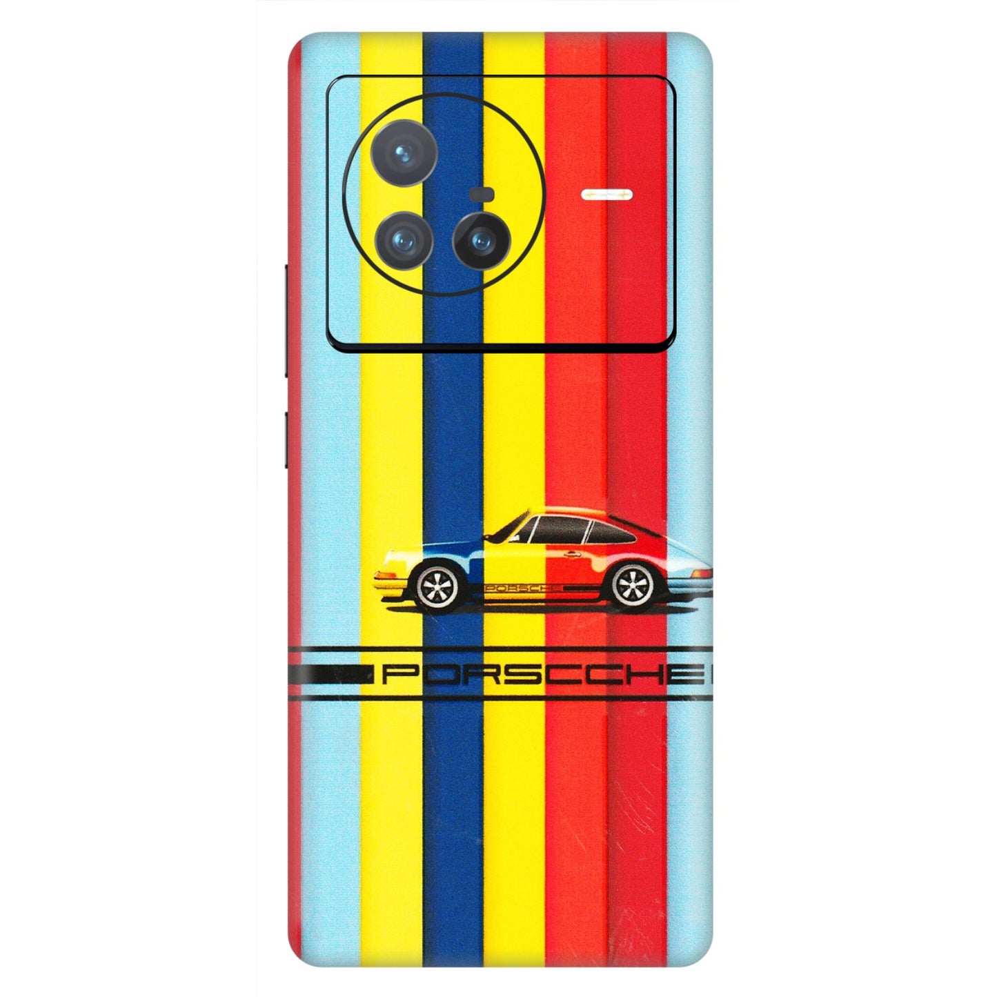 VIVO Z/V/X/T/U/S Series Phone Skins (All Models) - Multicolour Porche - 3D Embossed Finish (L-39) Vivo X80 (5G)