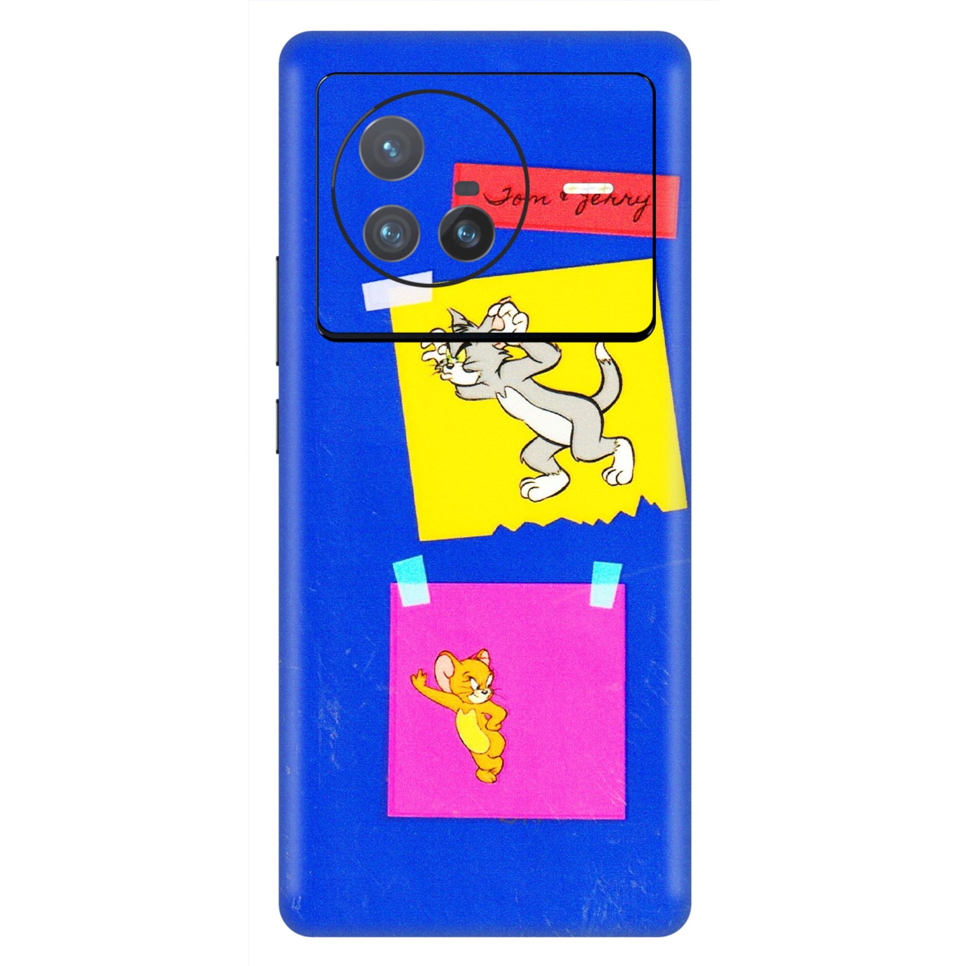 VIVO Z/V/X/T/U/S Series Phone Skins (All Models) - Tom N Jerry Sticky Notes - 3D Embossed Finish (L-88) Vivo X80 (5G)