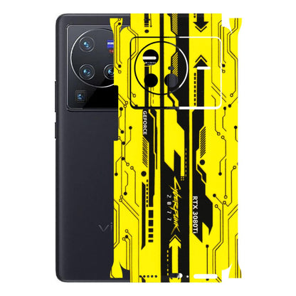 VIVO Z/V/X/T/U/S Series Phone Skins (All Models) - Yellow Cyberpunk - 3D Embossed Finish (L-93) Vivo X80 (5G)