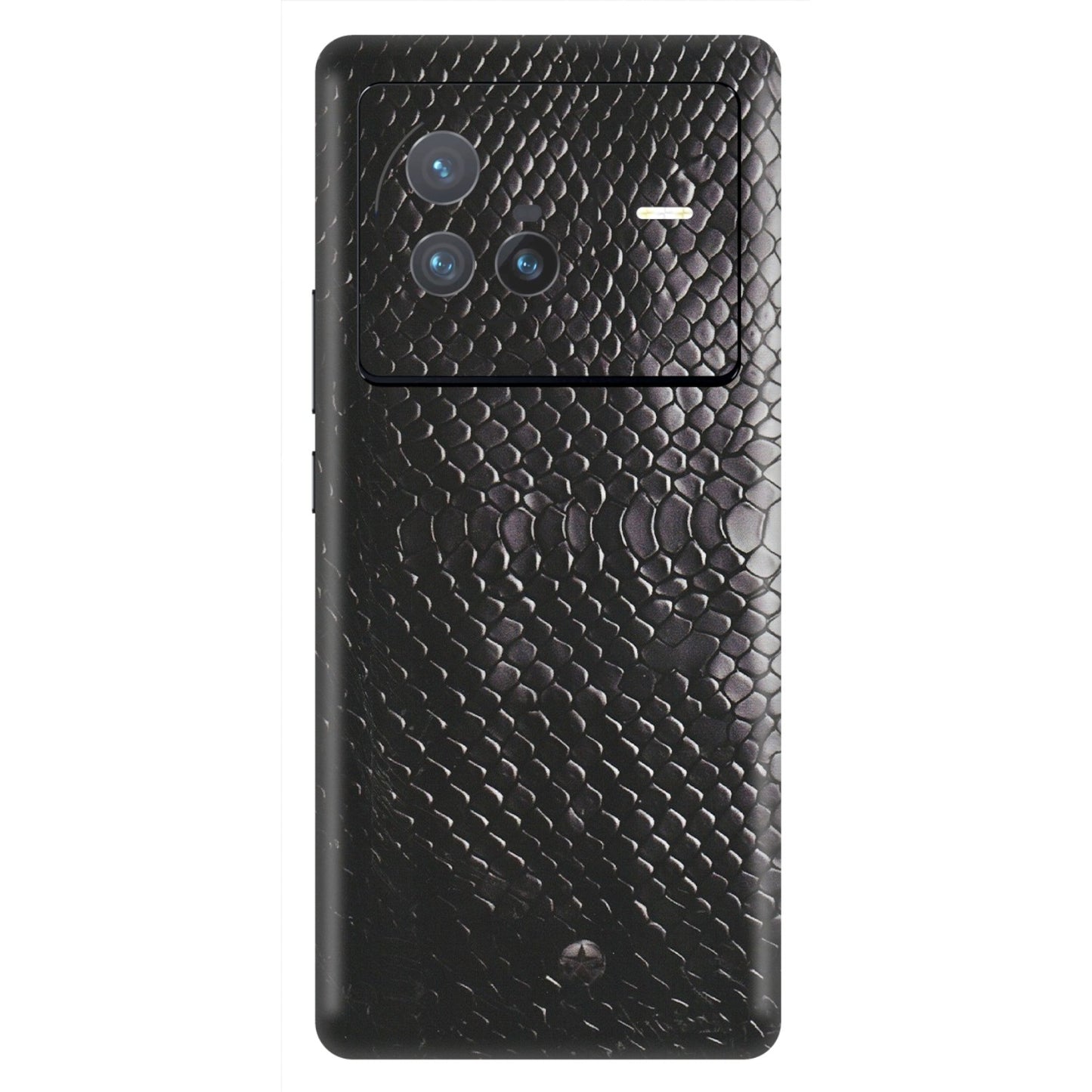 VIVO Z/V/X/T/U/S Series Phone Skins (All Models) - Black Snack Leather - Matte Finish (M-147) Vivo X80 (5G)