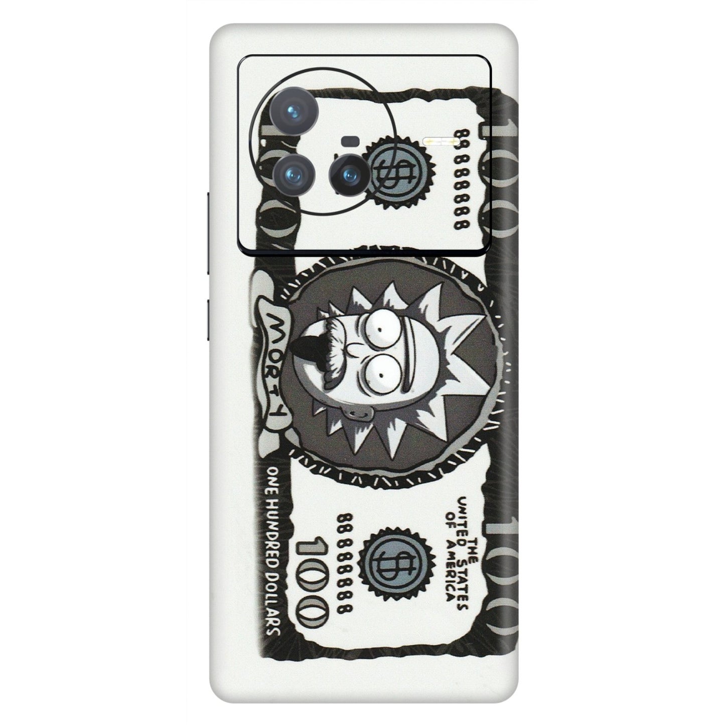 VIVO Z/V/X/T/U/S Series Phone Skins (All Models) - Rick And Morty Hundred Dollar Anime - Matte Finish (M-161) Vivo X80 (5G)