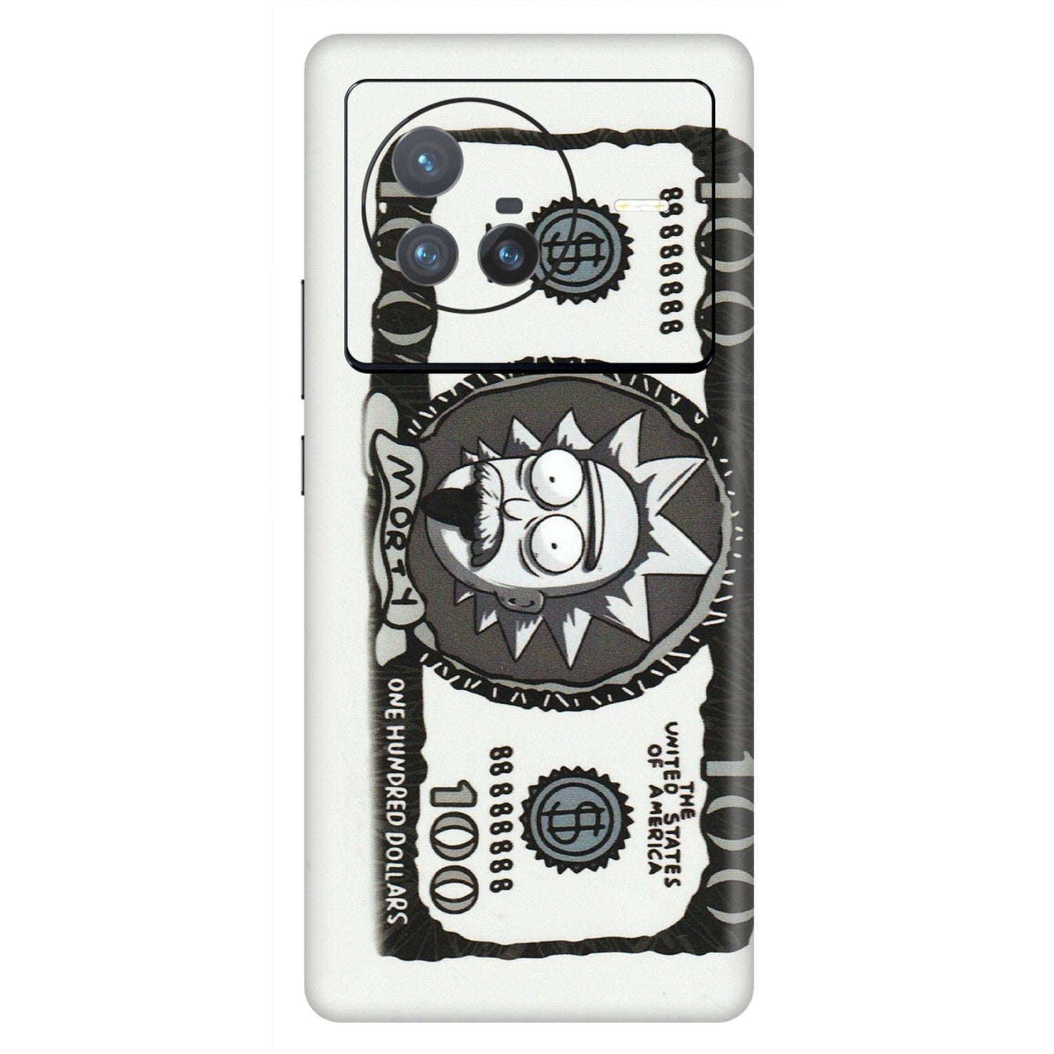 VIVO Z/V/X/T/U/S Series Phone Skins (All Models) - Rick And Morty Hundred Dollar Anime - Matte Finish (M-161) Vivo X80 (5G)