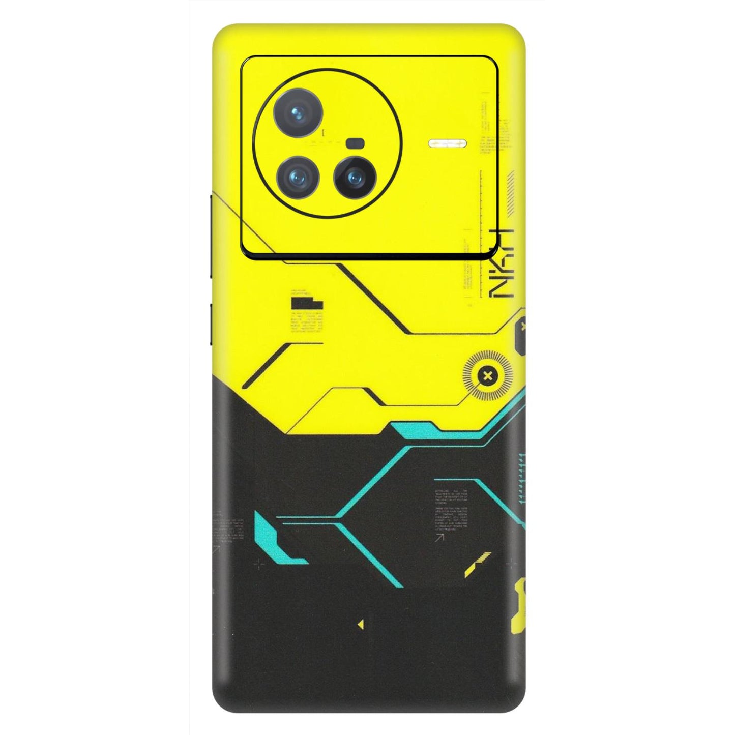 VIVO Z/V/X/T/U/S Series Phone Skins (All Models) - Black Yellow Technica - Matte Finish (M-53) Vivo X80 (5G)