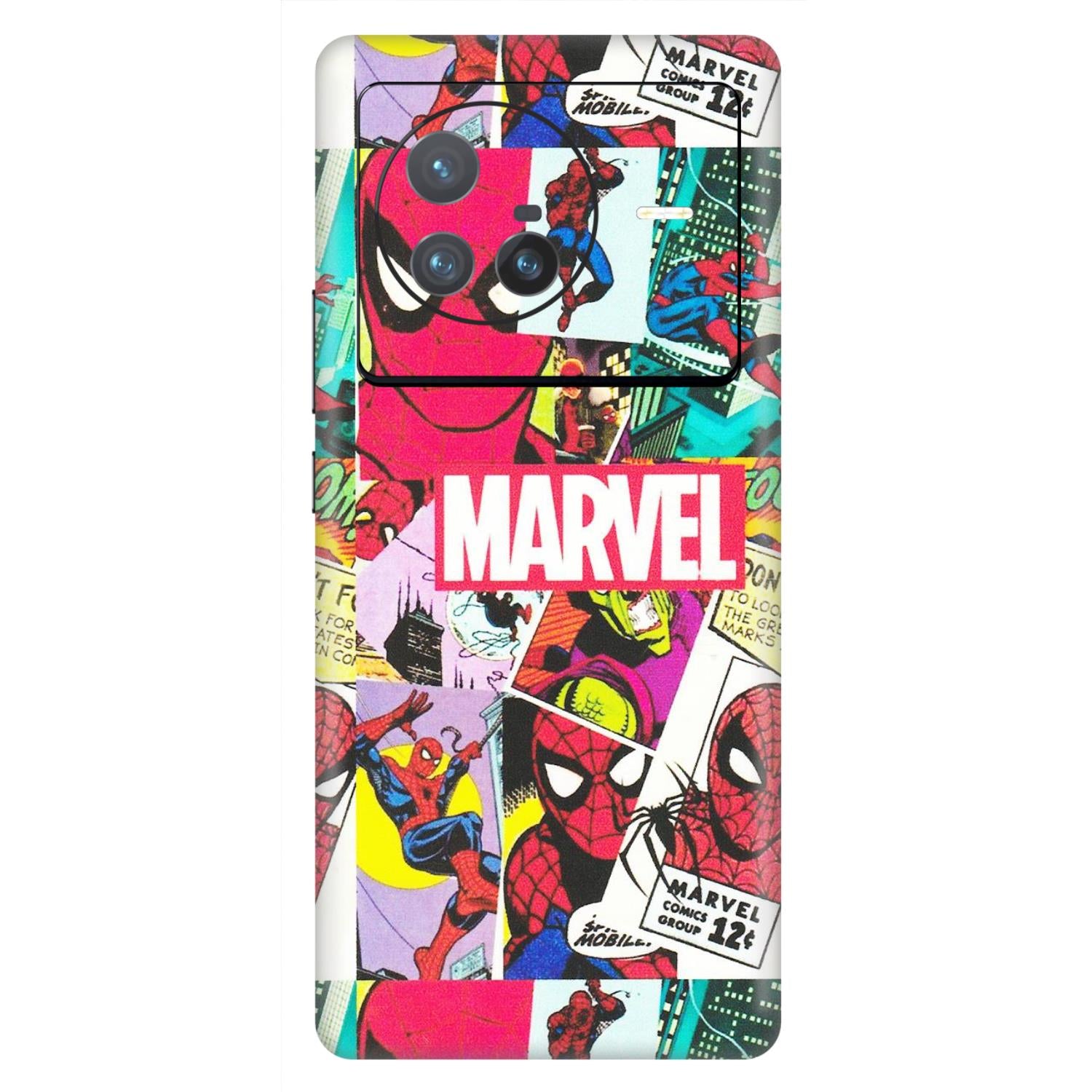VIVO Z/V/X/T/U/S Series Phone Skins (All Models) - Marvel Comic Spiderman Grafitti - Matte Finish (M-72) Vivo X80 (5G)
