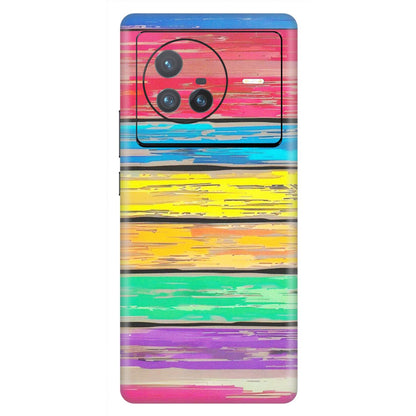 VIVO Z/V/X/T/U/S Series Phone Skins (All Models) - Multi Colour Wooden Wall - Matte Finish (M-96) Vivo X80 (5G)