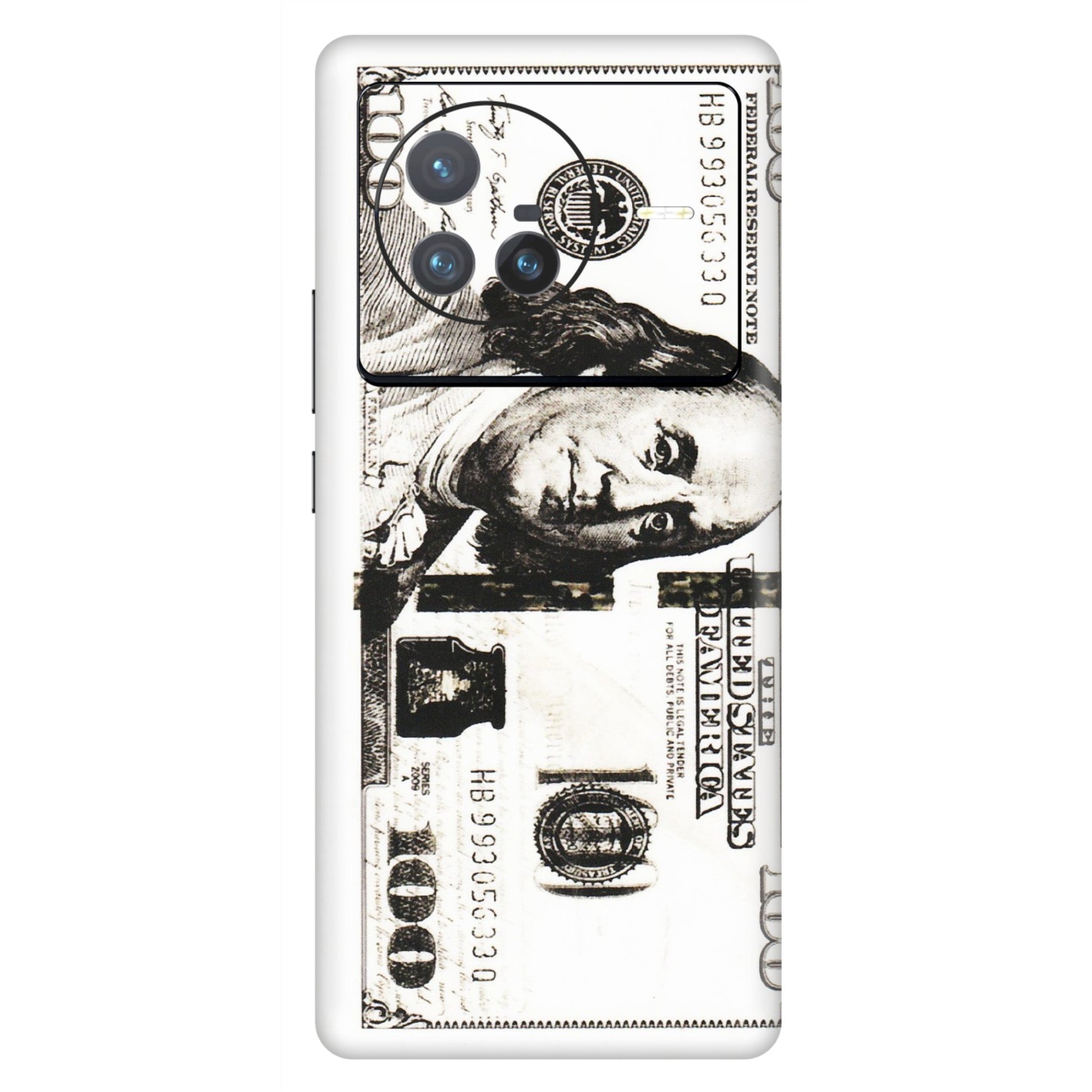 VIVO Z/V/X/T/U/S Series Phone Skins (All Models) - 100 Dollar Currency - Transparent Finish (T-01) Vivo X80 (5G)