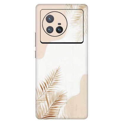 VIVO Z/V/X/T/U/S Series Phone Skins (All Models) - Gold Petals Abstract - Transparent Finish (T-08) Vivo X80 (5G)