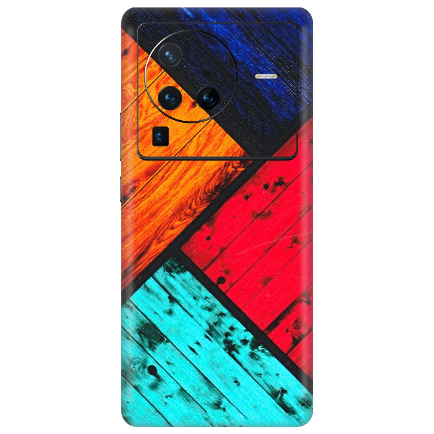 VIVO Z/V/X/T/U/S Series Phone Skins (All Models) - Colourful Wood Panels Abstract - 3D Embossed Finish (L-09) Vivo X80 Pro (5G)