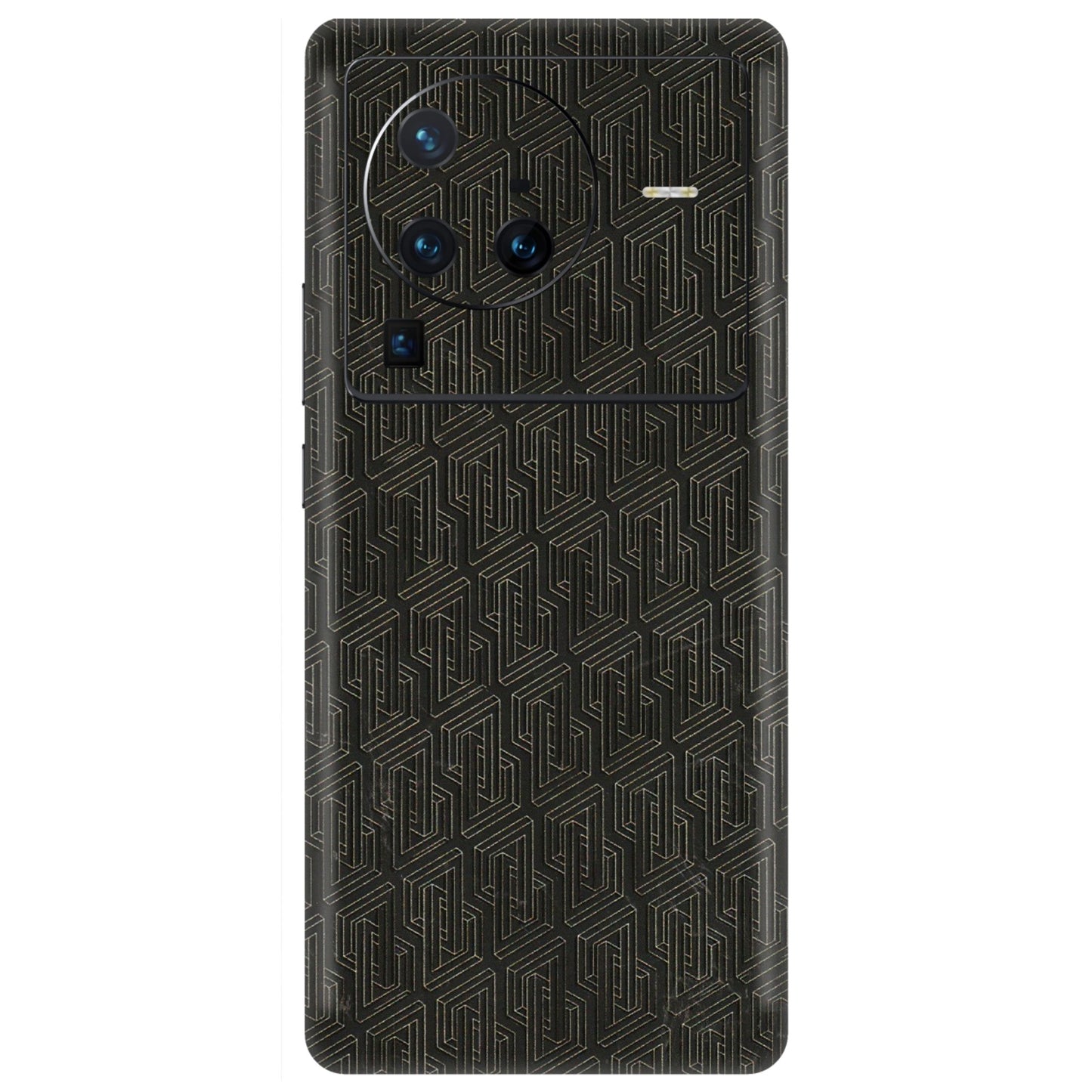 VIVO Z/V/X/T/U/S Series Phone Skins (All Models) - Black Abstract Pattern - 3D Embossed Finish (L-117) Vivo X80 Pro (5G)