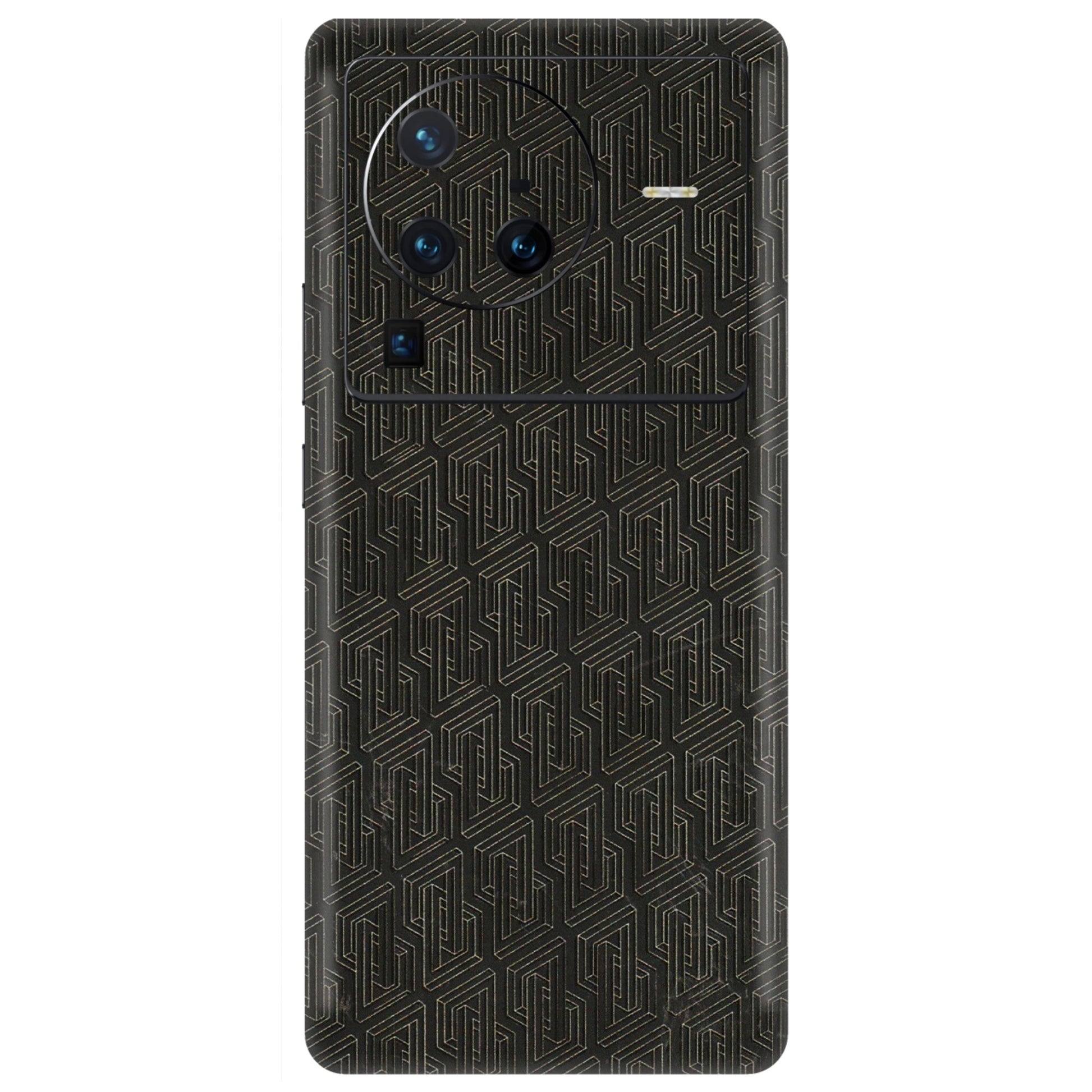 VIVO Z/V/X/T/U/S Series Phone Skins (All Models) - Black Abstract Pattern - 3D Embossed Finish (L-117) Vivo X80 Pro (5G)