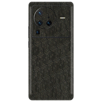 VIVO Z/V/X/T/U/S Series Phone Skins (All Models) - Black Abstract Pattern - 3D Embossed Finish (L-117) Vivo X80 Pro (5G)
