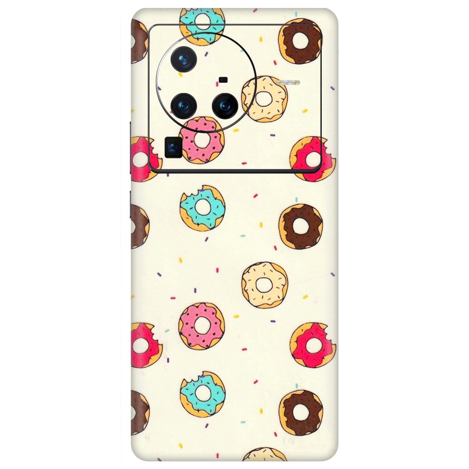 VIVO Z/V/X/T/U/S Series Phone Skins (All Models) - Mini Donuts Doodle Art - 3D Embossed Finish (L-122) Vivo X80 Pro (5G)