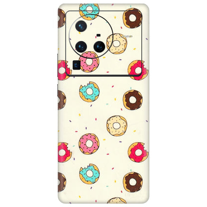 VIVO Z/V/X/T/U/S Series Phone Skins (All Models) - Mini Donuts Doodle Art - 3D Embossed Finish (L-122) Vivo X80 Pro (5G)