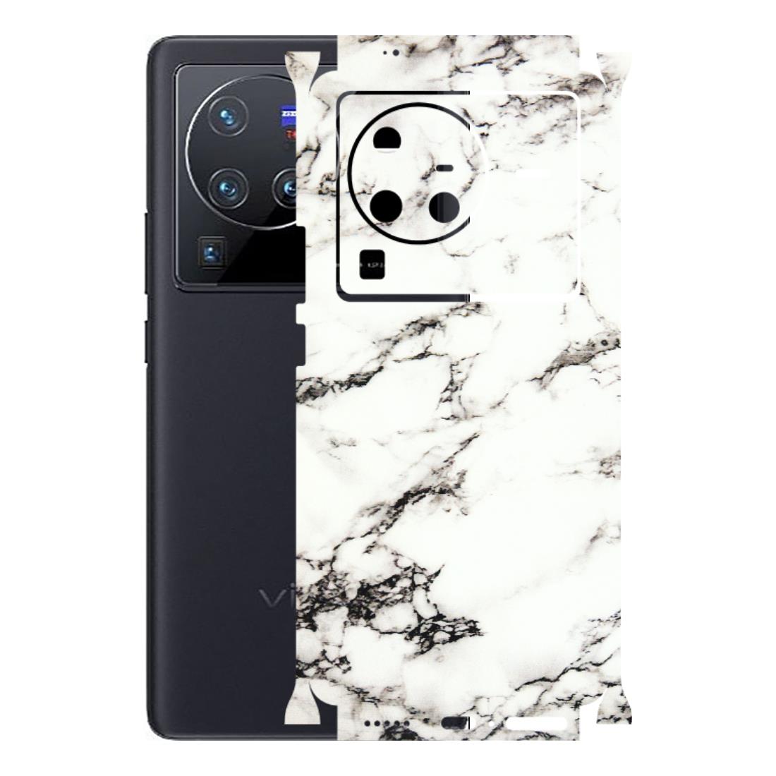 VIVO Z/V/X/T/U/S Series Phone Skins (All Models) - Black and White Marble Texture - 3D Embossed Finish (L-124) Vivo X80 Pro (5G)