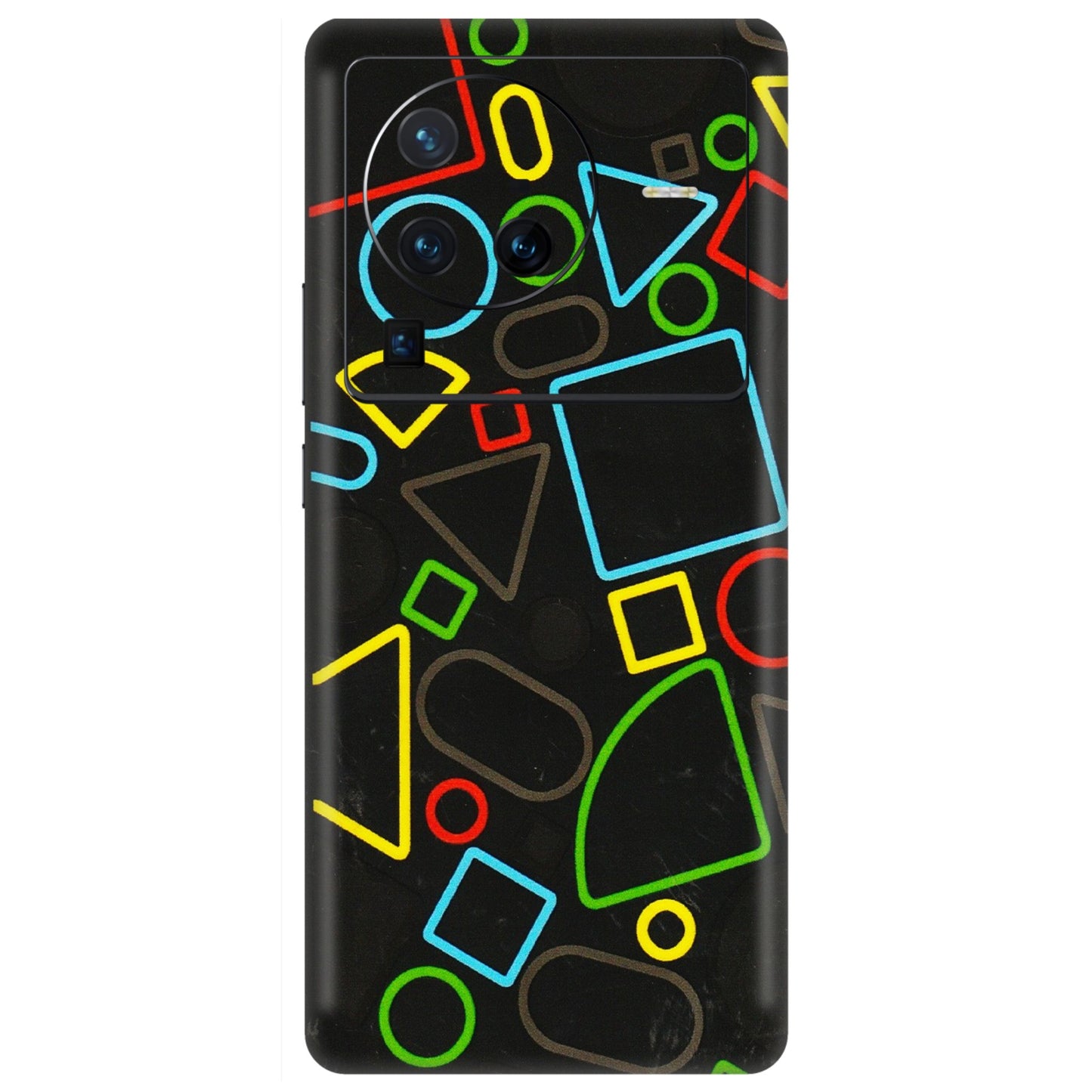 VIVO Z/V/X/T/U/S Series Phone Skins (All Models) - Black Shapes - 3D Embossed Finish (L-131) Vivo X80 Pro (5G)