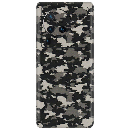 VIVO Z/V/X/T/U/S Series Phone Skins (All Models) - Black/Grey Camoflaunge - 3D Embossed Finish (L-142) Vivo X80 Pro (5G)