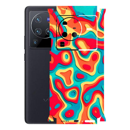 VIVO Z/V/X/T/U/S Series Phone Skins (All Models) - Abstract Swirl - 3D Embossed Finish (L-150) Vivo X80 Pro (5G)