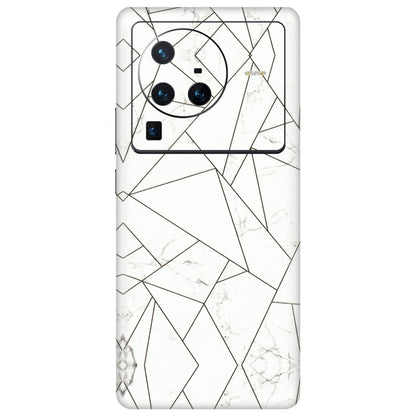 VIVO Z/V/X/T/U/S Series Phone Skins (All Models) - Luxury White Marble Effect - 3D Embossed Finish (L-168) Vivo X80 Pro (5G)