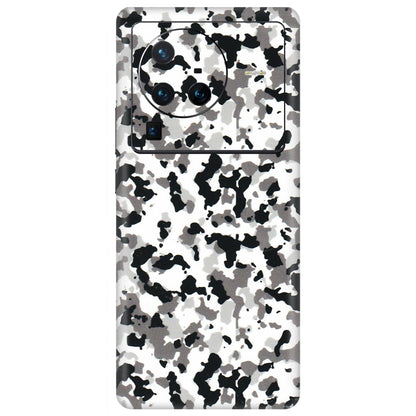 VIVO Z/V/X/T/U/S Series Phone Skins (All Models) - White Black Camouflage - 3D Embossed Finish (L-18) Vivo X80 Pro (5G)