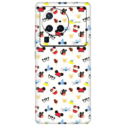 VIVO Z/V/X/T/U/S Series Phone Skins (All Models) - Minnie Mouse & Donald Doodles s - 3D Embossed Finish (L-194) Vivo X80 Pro (5G)
