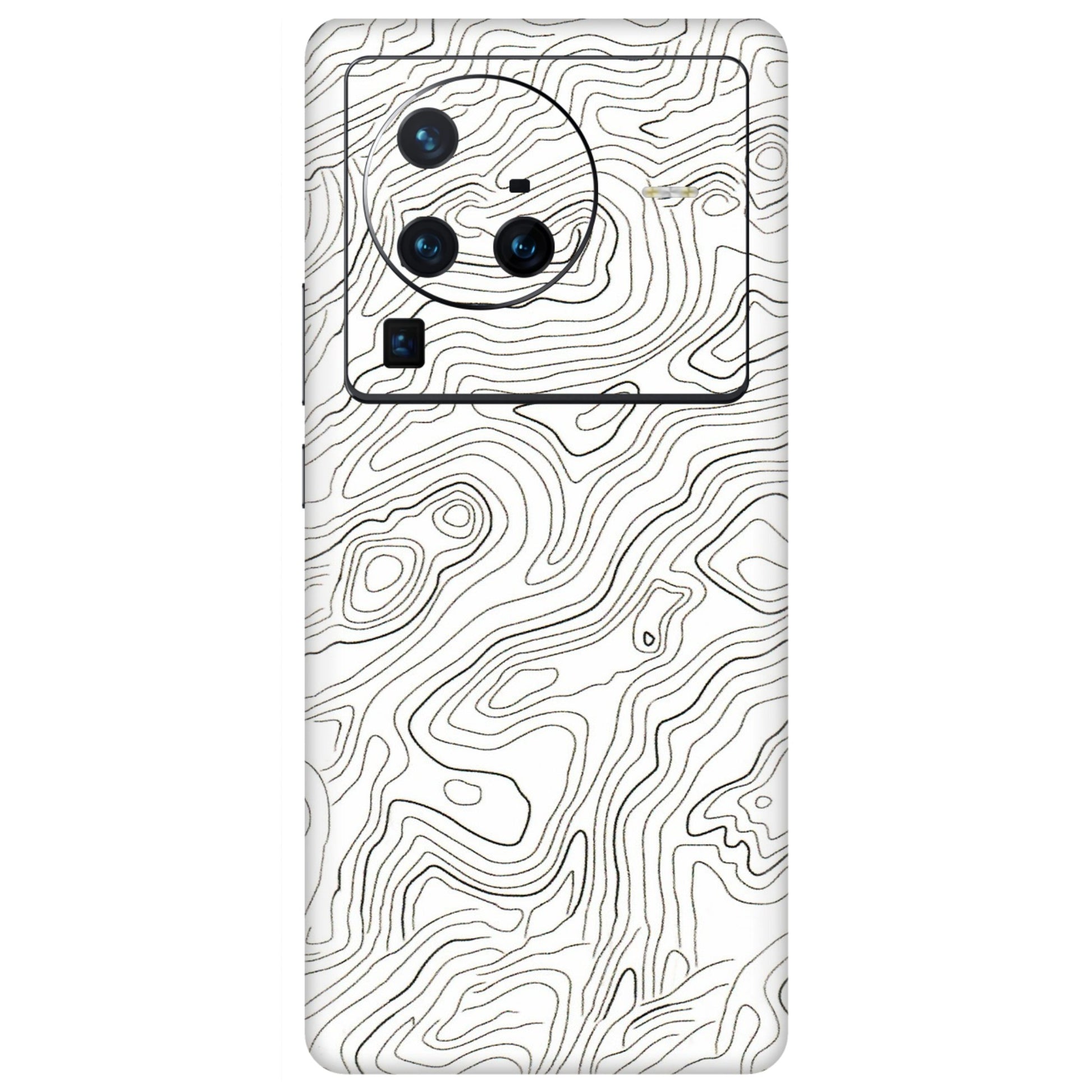 VIVO Z/V/X/T/U/S Series Phone Skins (All Models) - White Black Swirls - 3D Embossed Finish (L-219) Vivo X80 Pro (5G)