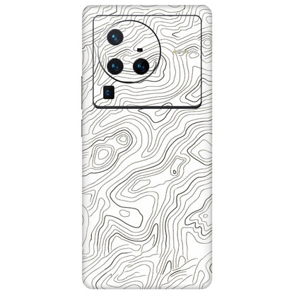 VIVO Z/V/X/T/U/S Series Phone Skins (All Models) - White Black Swirls - 3D Embossed Finish (L-219) Vivo X80 Pro (5G)