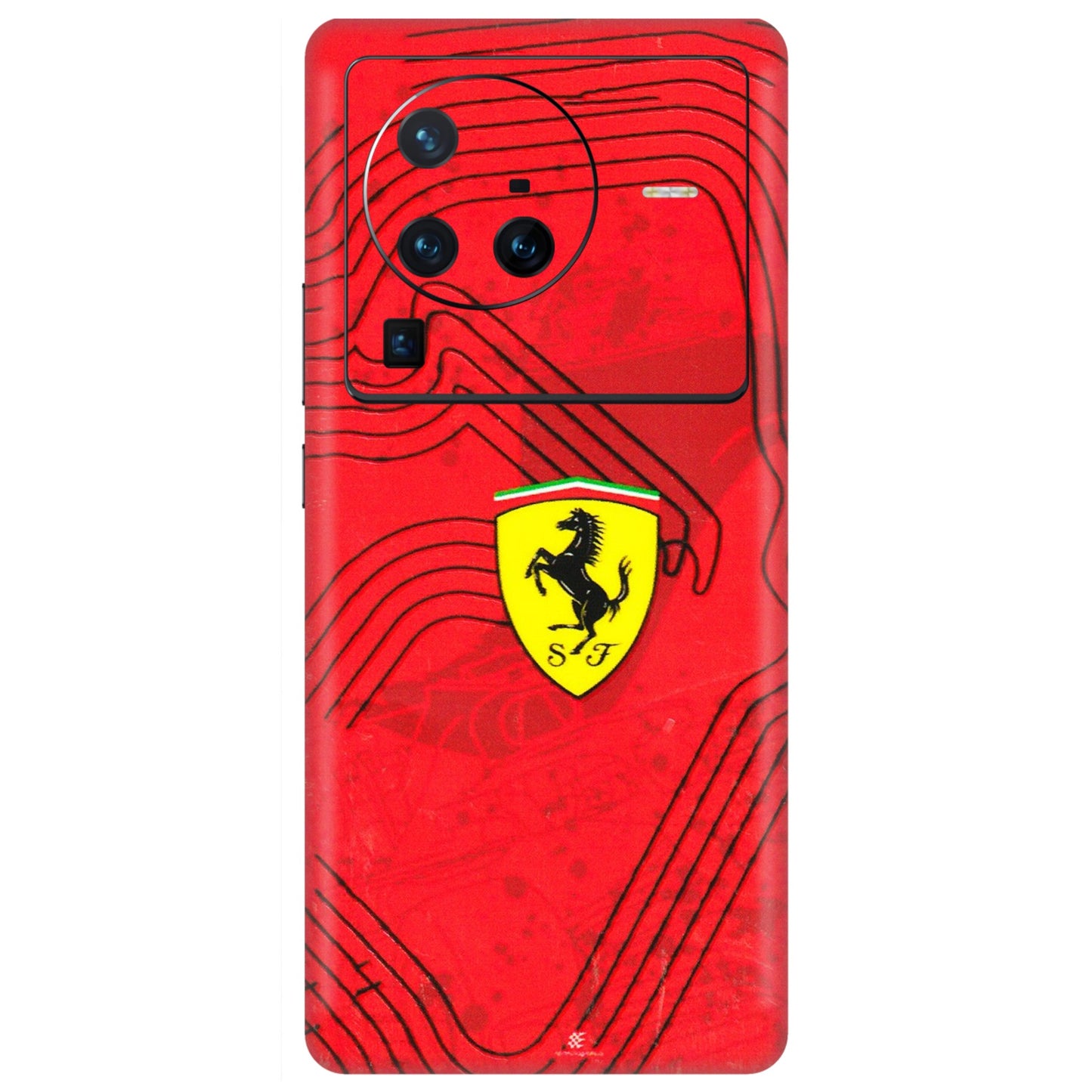 VIVO Z/V/X/T/U/S Series Phone Skins (All Models) - Red Ferrari Logo Stylish - 3D Embossed Finish (L-238) Vivo X80 Pro (5G)