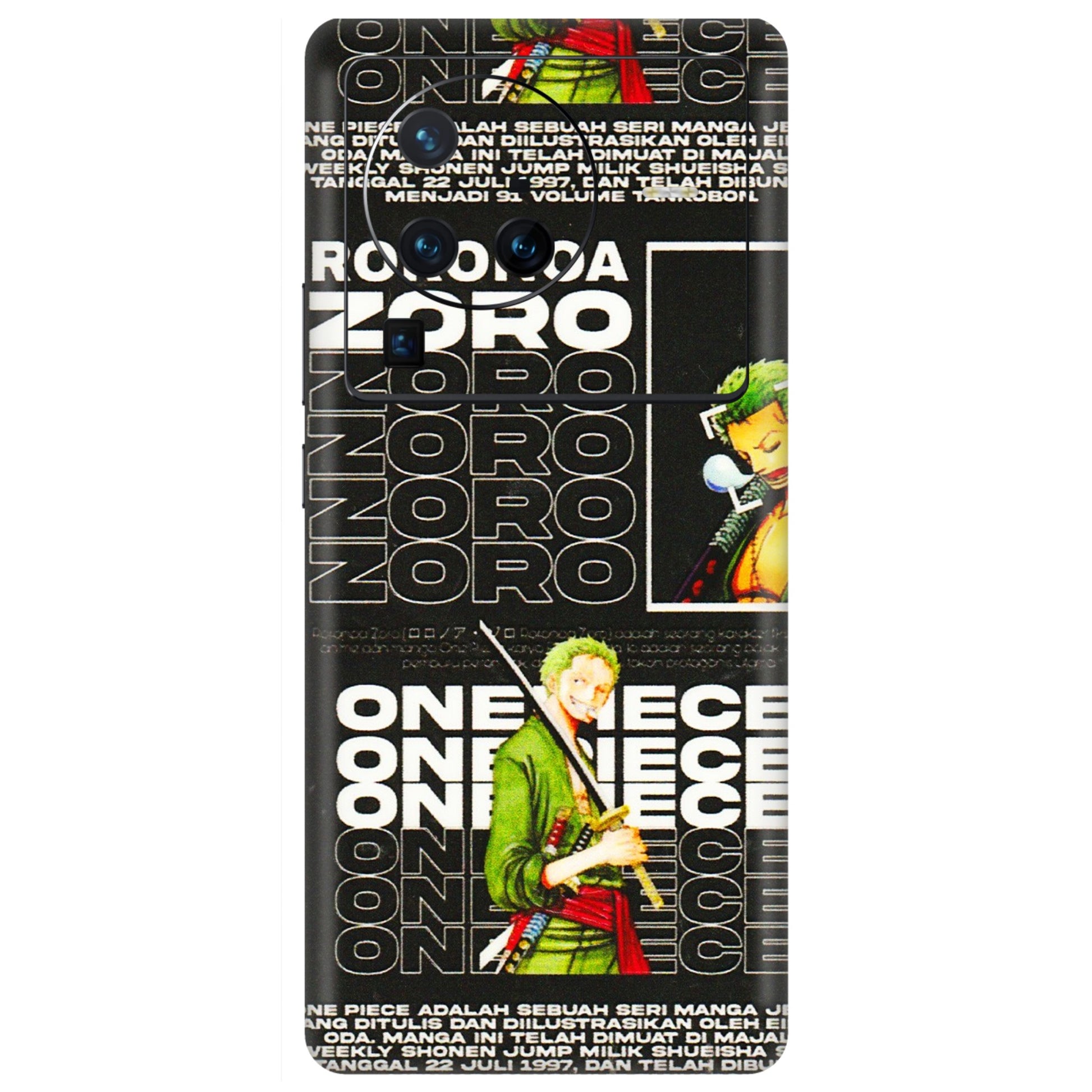 VIVO Z/V/X/T/U/S Series Phone Skins (All Models) - One Piece Zoro - 3D Embossed Finish (L-250) Vivo X80 Pro (5G)