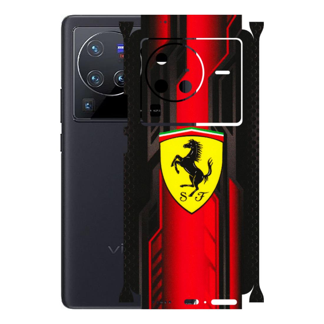 VIVO Z/V/X/T/U/S Series Phone Skins (All Models) - Black Ferrari Logo - 3D Embossed Finish (L-253) Vivo X80 Pro (5G)